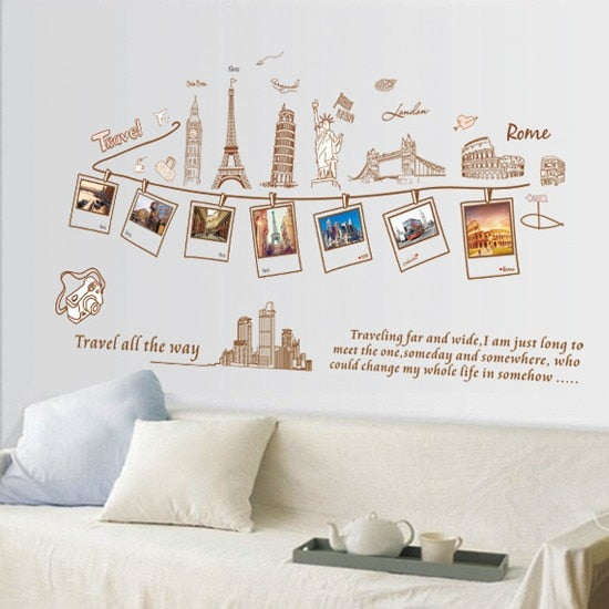 Sights From Around the World Decal Wall Decor